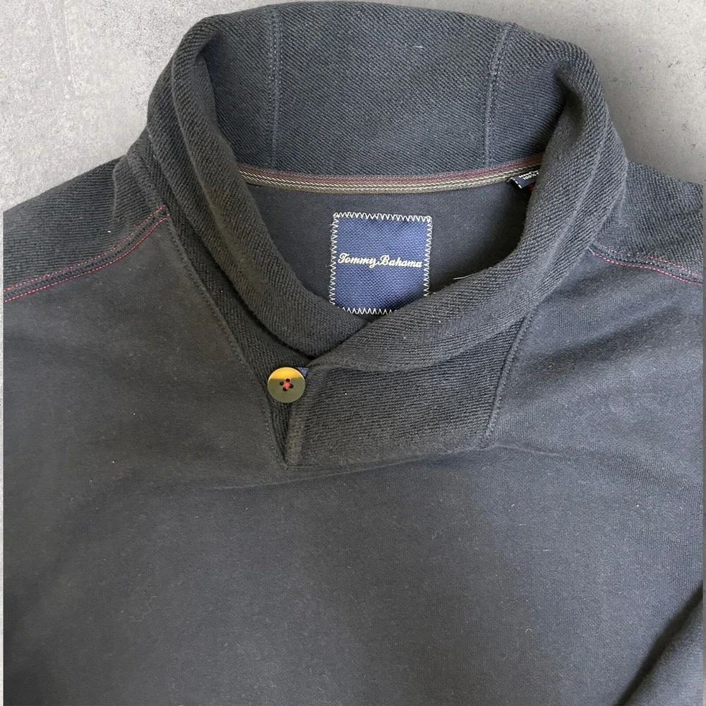 Tommy‎ Bahama Mens Relax Button Sweater Navy Blue Small Large